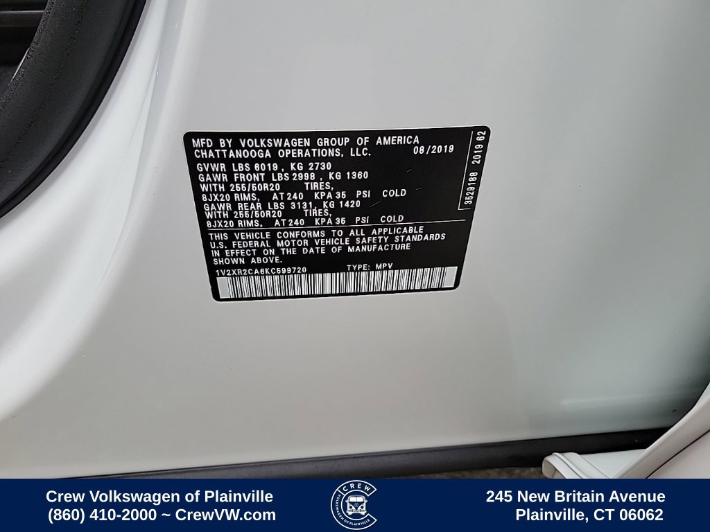 Used 2019 Volkswagen Atlas SE w/ Panoramic Sunroof Package AWD/4WD image 36