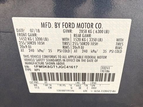 Used 2018 Ford Explorer Sport w/ Equipment Group 401A AWD/4WD image 33