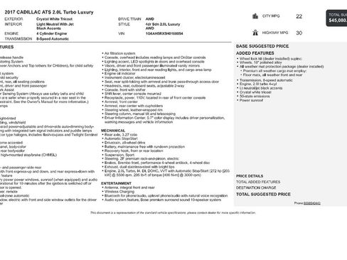 Used 2017 Cadillac ATS Luxury image 9