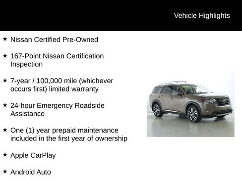 Certified 2024 Nissan Pathfinder Platinum w/ Cargo Package image 4