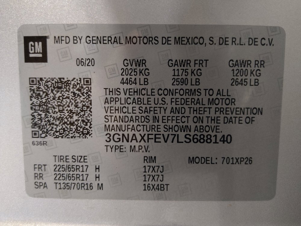 Used 2020 Chevrolet Equinox LS w/ LPO, Cargo Package FWD image 33