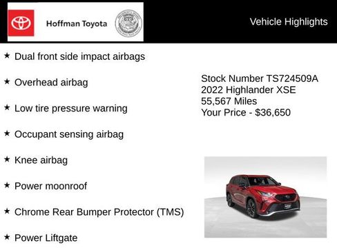 Used 2022 Toyota Highlander XSE AWD/4WD image 20