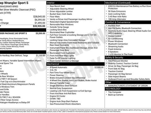 Used 2019 Jeep Wrangler Sport image 24