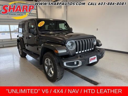 Used 2021 Jeep Wrangler Unlimited Sahara w/ Uconnect 4C Nav & Sound Group image 1