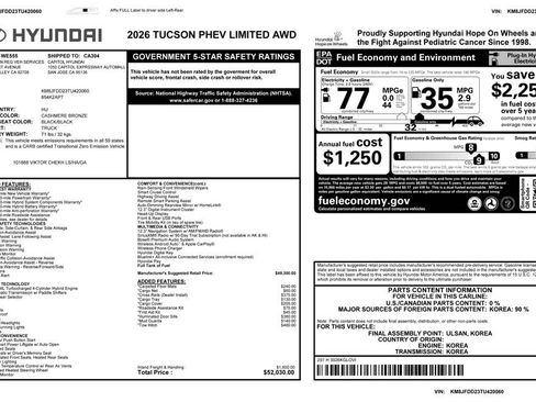 Used 2026 Hyundai Tucson Limited AWD/4WD image 4