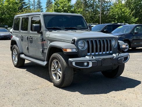 Used 2021 Jeep Wrangler Unlimited Sahara w/ Uconnect 4C Nav & Sound Group AWD/4WD image 1