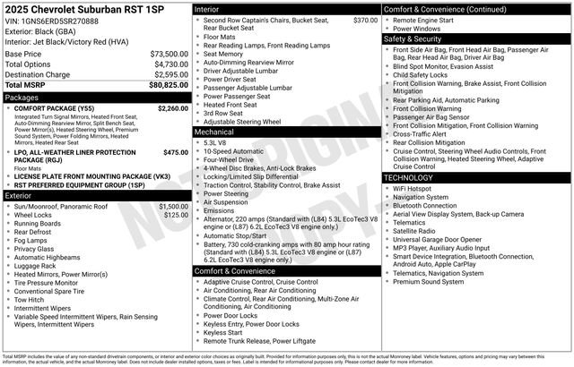 Certified 2025 Chevrolet Suburban RST w/ Comfort Package AWD/4WD image 2