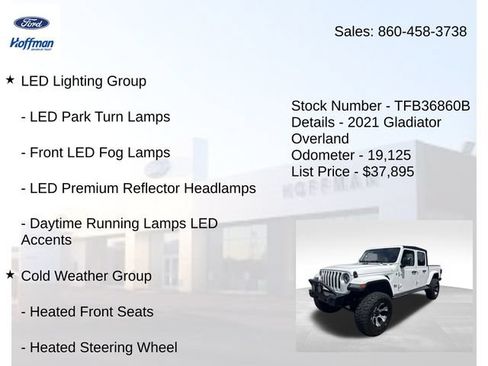 Used 2021 Jeep Gladiator Overland w/ LED Lighting Group AWD/4WD image 4