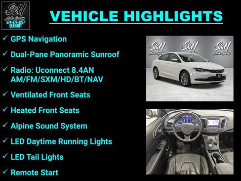 Used 2015 Chrysler 200 S w/ Navigation & Sound Group I AWD/4WD image 3