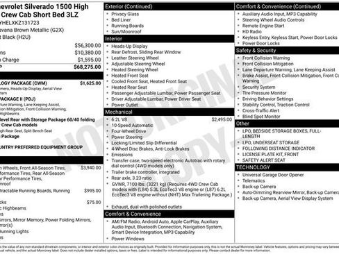 Used 2019 Chevrolet Silverado 1500 High Country w/ Technology Package AWD/4WD image 2
