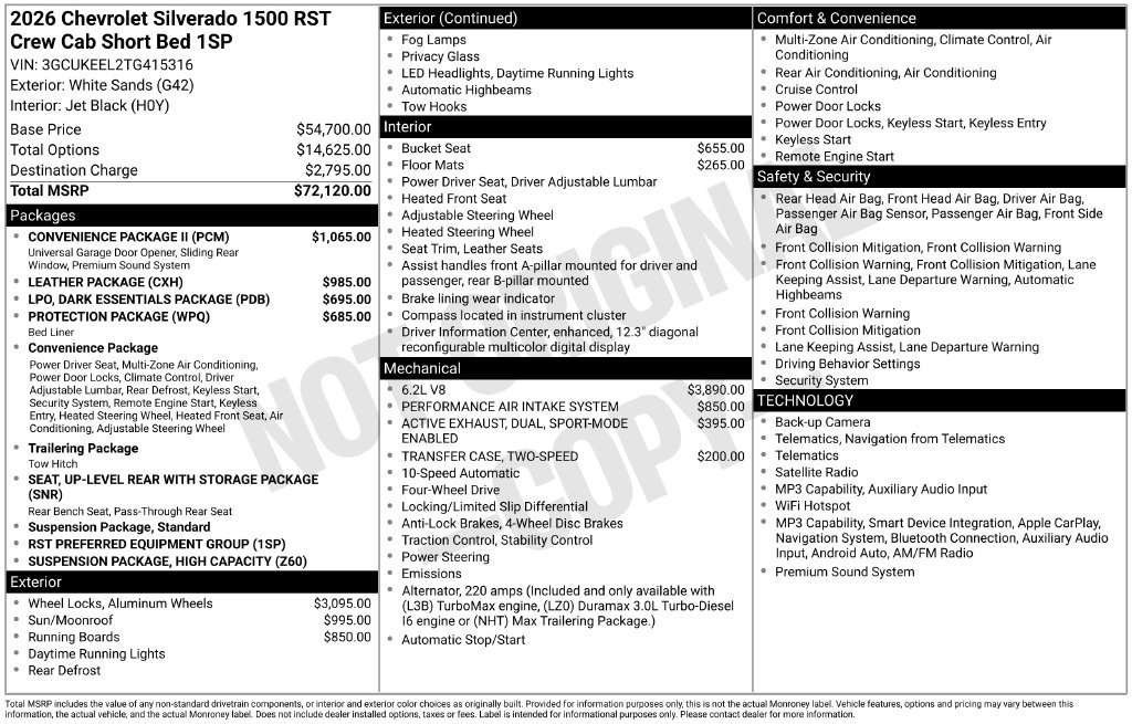 New 2026 Chevrolet Silverado 1500 RST w/ Convenience Package II AWD/4WD image 34