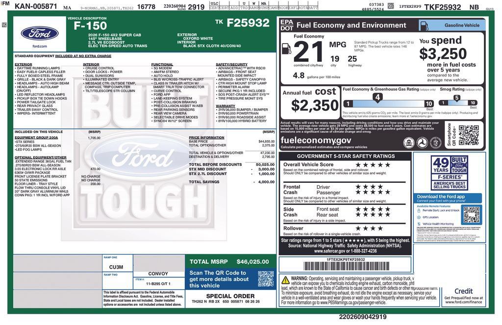 New 2026 Ford F150 STX w/ Equipment Group 200A RWD image 4