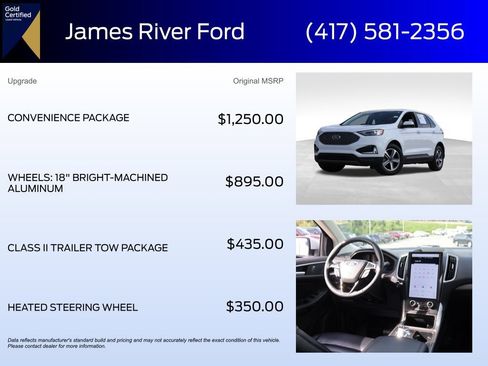 Certified 2024 Ford Edge SEL w/ Convenience Package AWD/4WD image 6