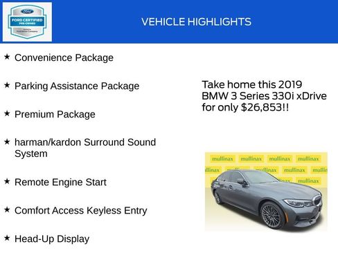 Used 2019 BMW 330i xDrive Sedan w/ Premium Package AWD/4WD image 18