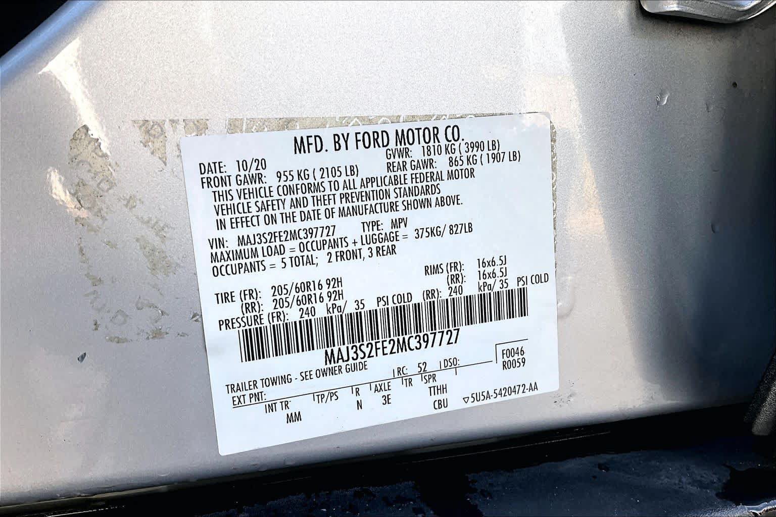 Certified 2021 Ford EcoSport S FWD image 34