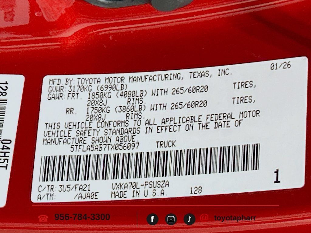 Used 2026 Toyota Tundra SR5 w/ SX Package RWD image 29