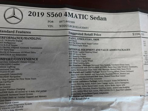 Used 2019 Mercedes-Benz S 560 4MATIC Sedan w/ Premium Package image 22