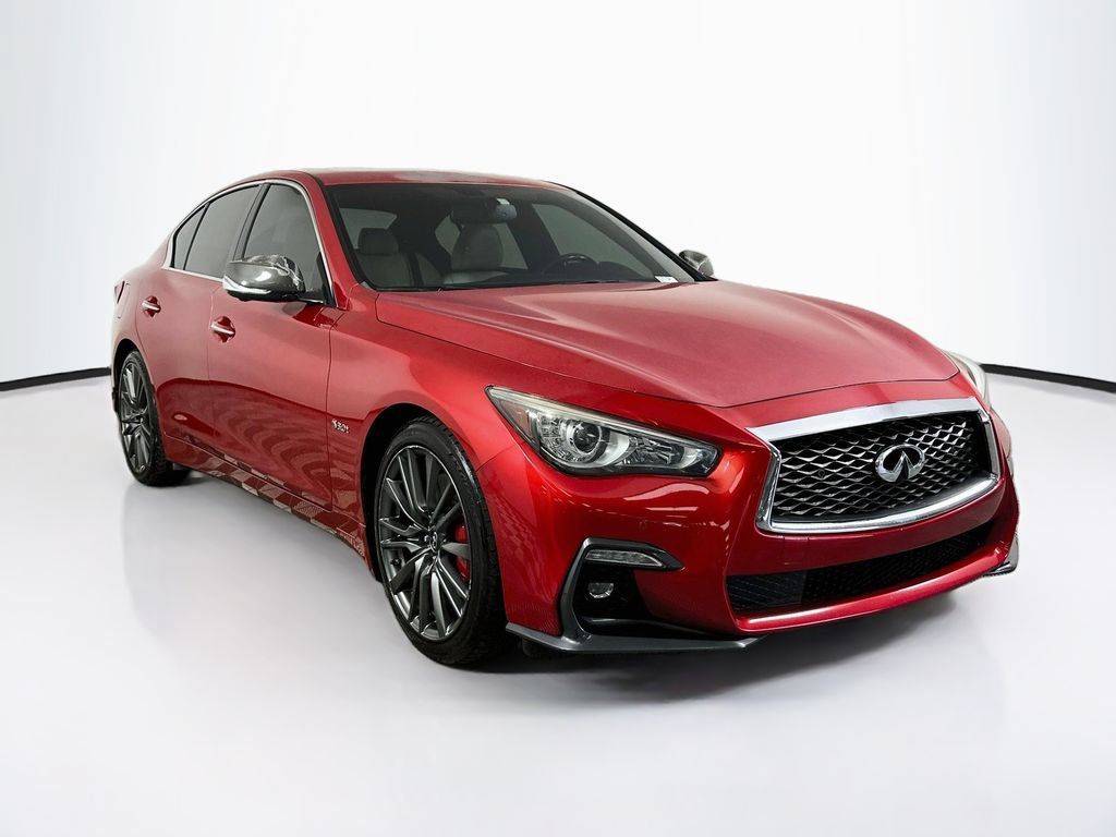 Used 2019 INFINITI Q50 Red Sport 400 w/ Carbon Fiber Package RWD image 2