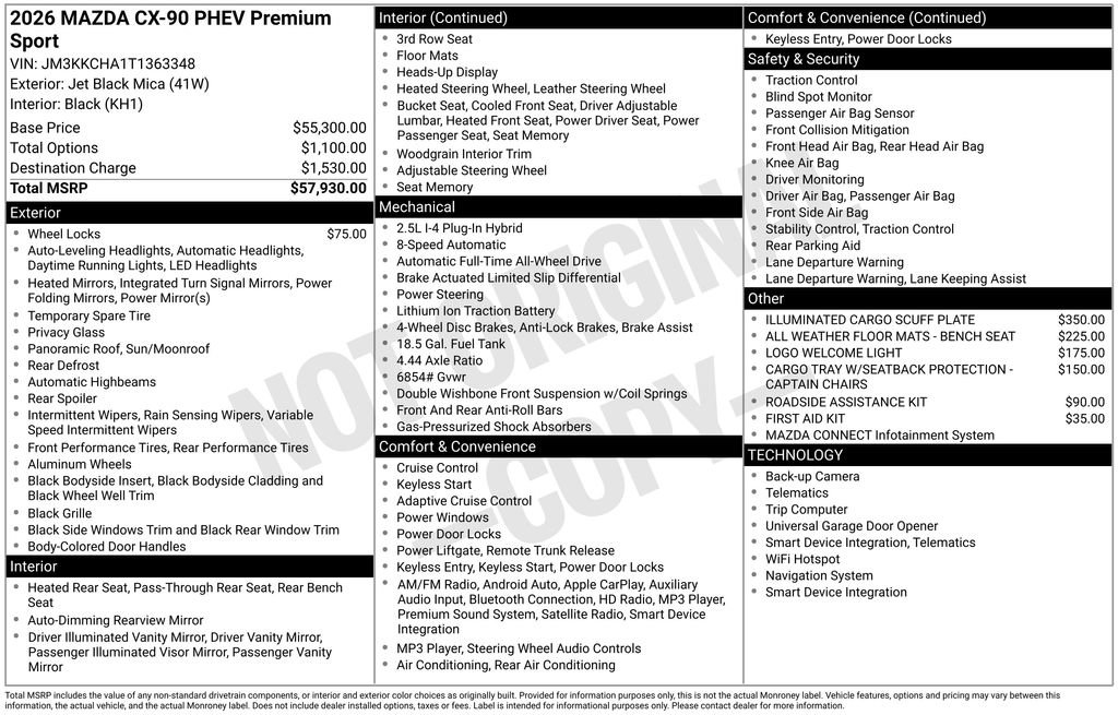 Certified 2026 MAZDA CX-90 Plug-In Hybrid w/Premium Sport AWD/4WD image 39