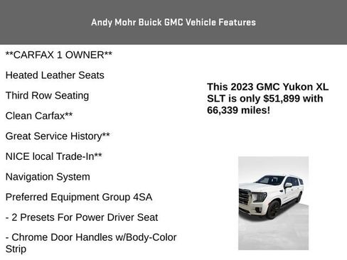 Used 2023 GMC Yukon XL SLT w/ SLT Premium Package AWD/4WD image 4
