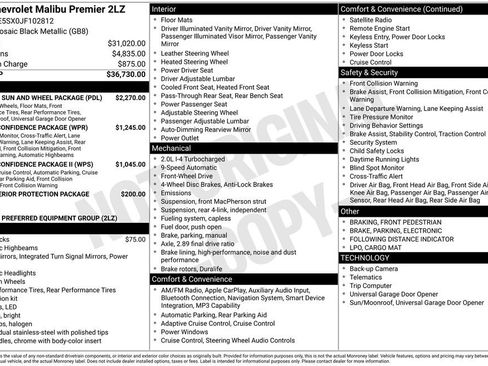 Used 2018 Chevrolet Malibu Premier w/ Premier Sun and Wheel Package FWD image 6