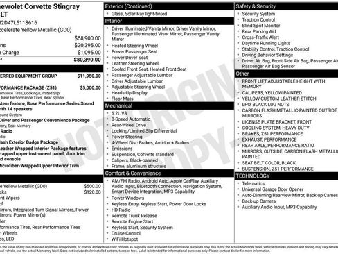 Used 2020 Chevrolet Corvette Stingray Premium Cpe w/ 3LT Preferred Equipment Group RWD image 2