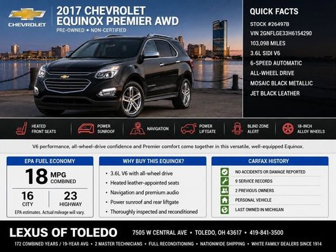 Used 2017 Chevrolet Equinox Premier w/ Enhanced Convenience Package AWD/4WD image 1