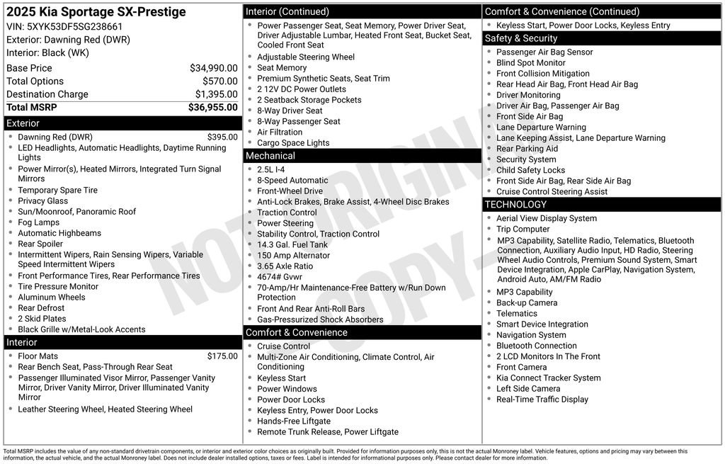 Used 2025 Kia Sportage SX FWD image 33