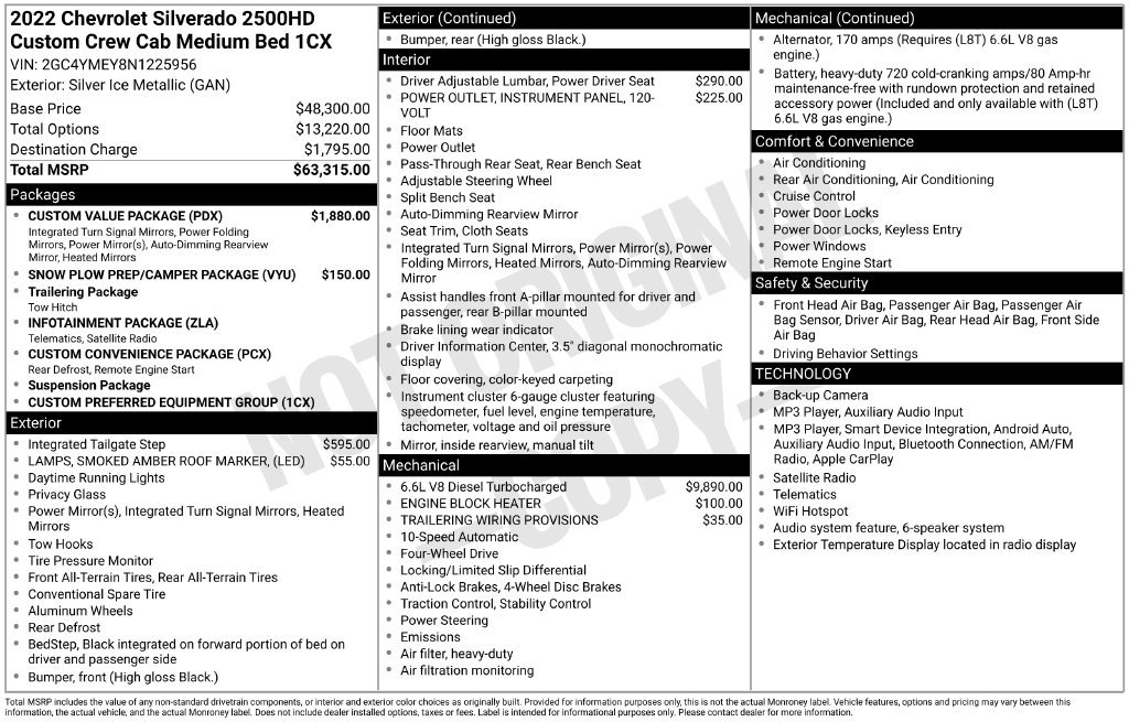 Used 2022 Chevrolet Silverado 2500 Custom w/ Custom Value Package AWD/4WD image 32