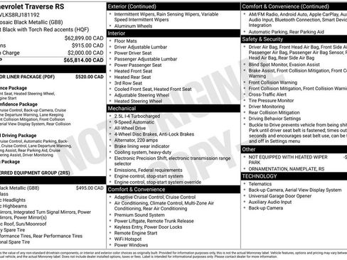 Used 2024 Chevrolet Traverse RS w/ LPO, Floor Liner Package AWD/4WD image 2
