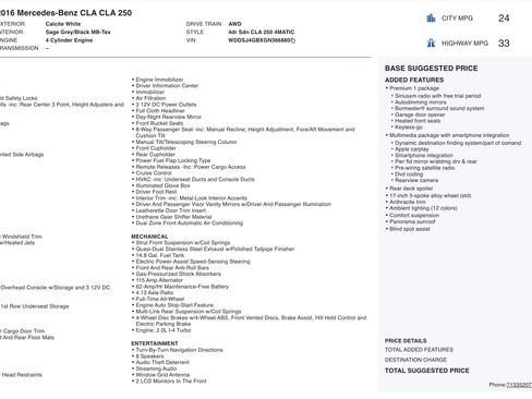 Used 2016 Mercedes-Benz CLA 250 4MATIC w/ Premium 1 Package image 2