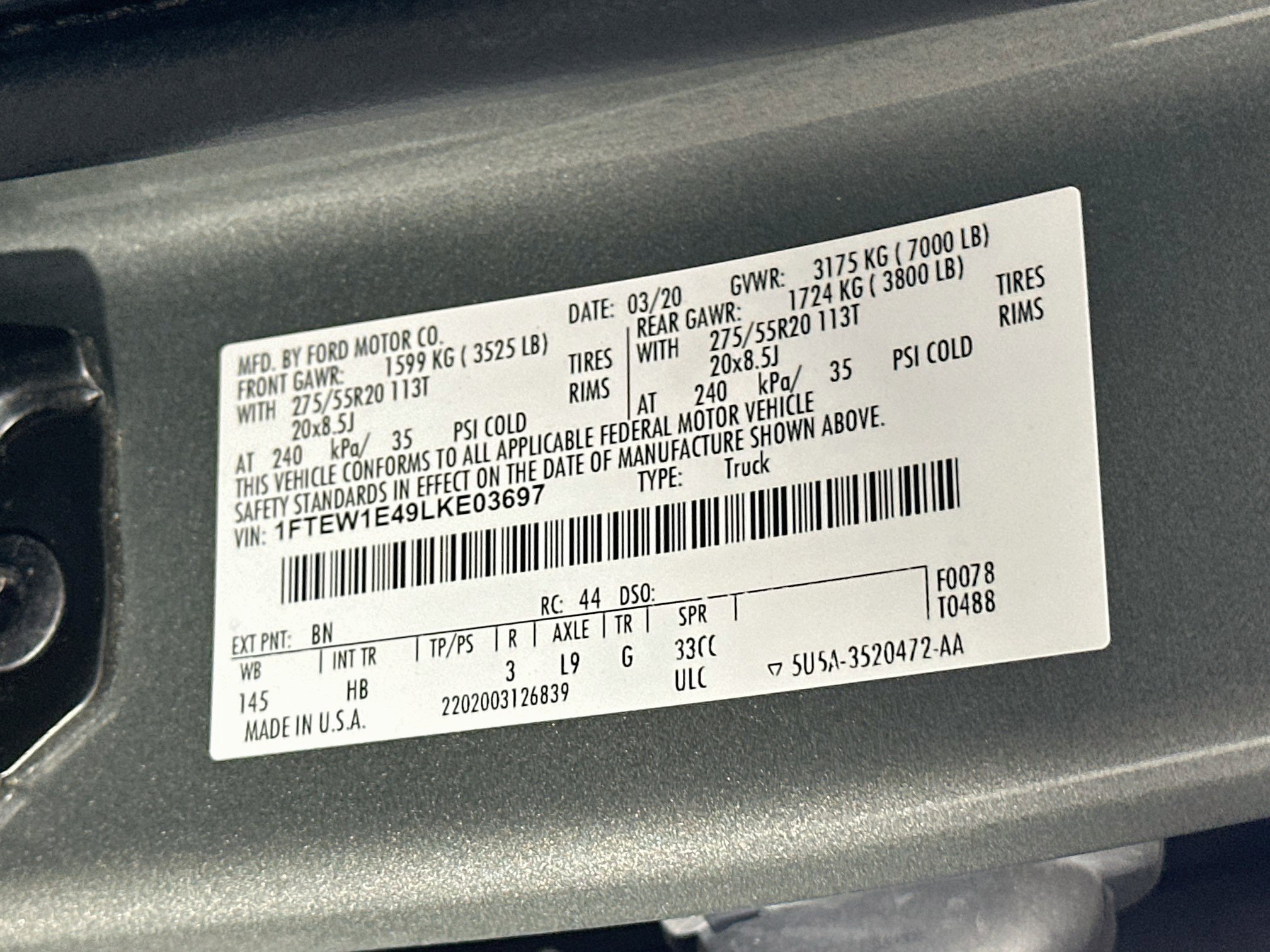 Used 2020 Ford F150 Lariat w/ Equipment Group 502A Luxury AWD/4WD image 12