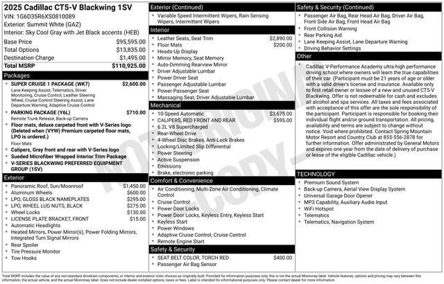 Used 2025 Cadillac CT5 V Blackwing w/ Super Cruise 1 Package RWD image 34