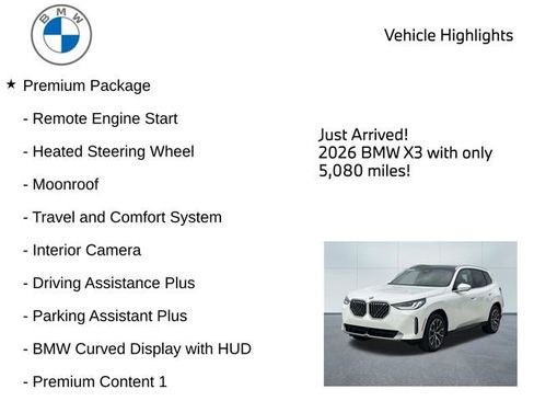 Used 2026 BMW X3 xDrive30 w/ Premium Package AWD/4WD image 9