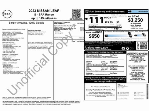 Used 2023 Nissan Leaf S image 2