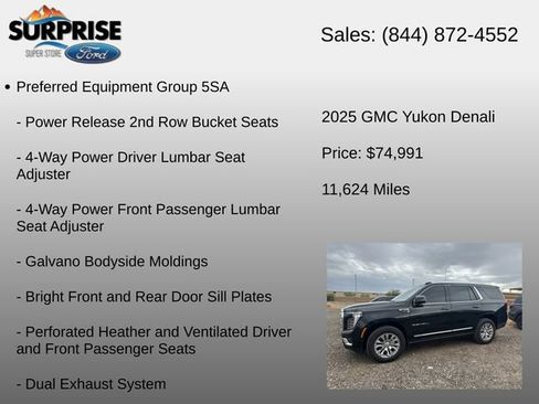 Used 2025 GMC Yukon Denali w/ Sun & Power Step Package AWD/4WD image 6
