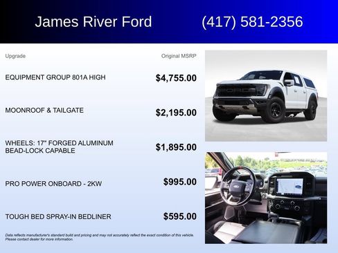 Used 2022 Ford F150 Raptor w/ Equipment Group 801A High AWD/4WD image 5