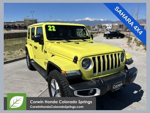 Used 2022 Jeep Wrangler Unlimited Sahara w/ LED Lighting Group AWD/4WD image 1