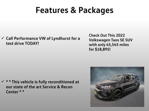 Used 2022 Volkswagen Taos SE w/ Panoramic Sunroof Package AWD/4WD image 4