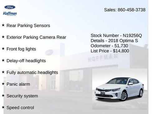 Used 2018 Kia Optima S w/ Panoramic Sunroof Package FWD image 25