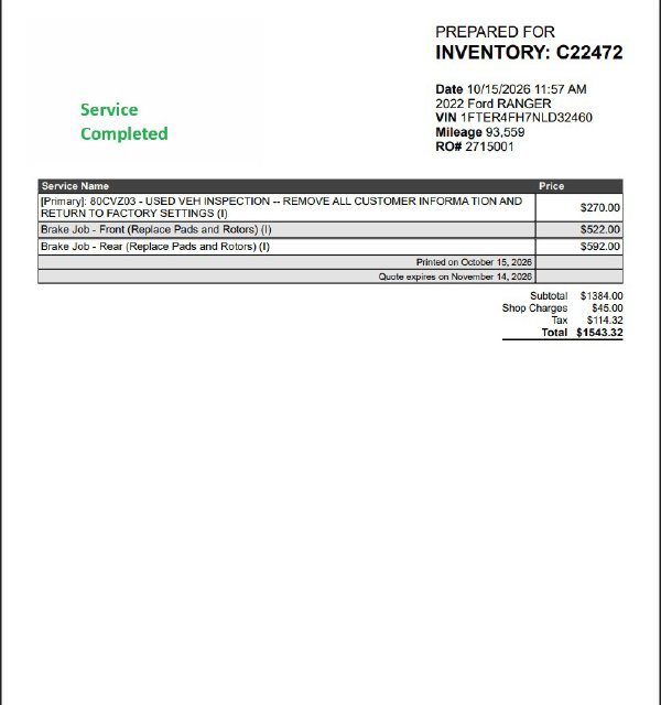 Used 2022 Ford Ranger Lariat w/ Equipment Group 501A High AWD/4WD image 37