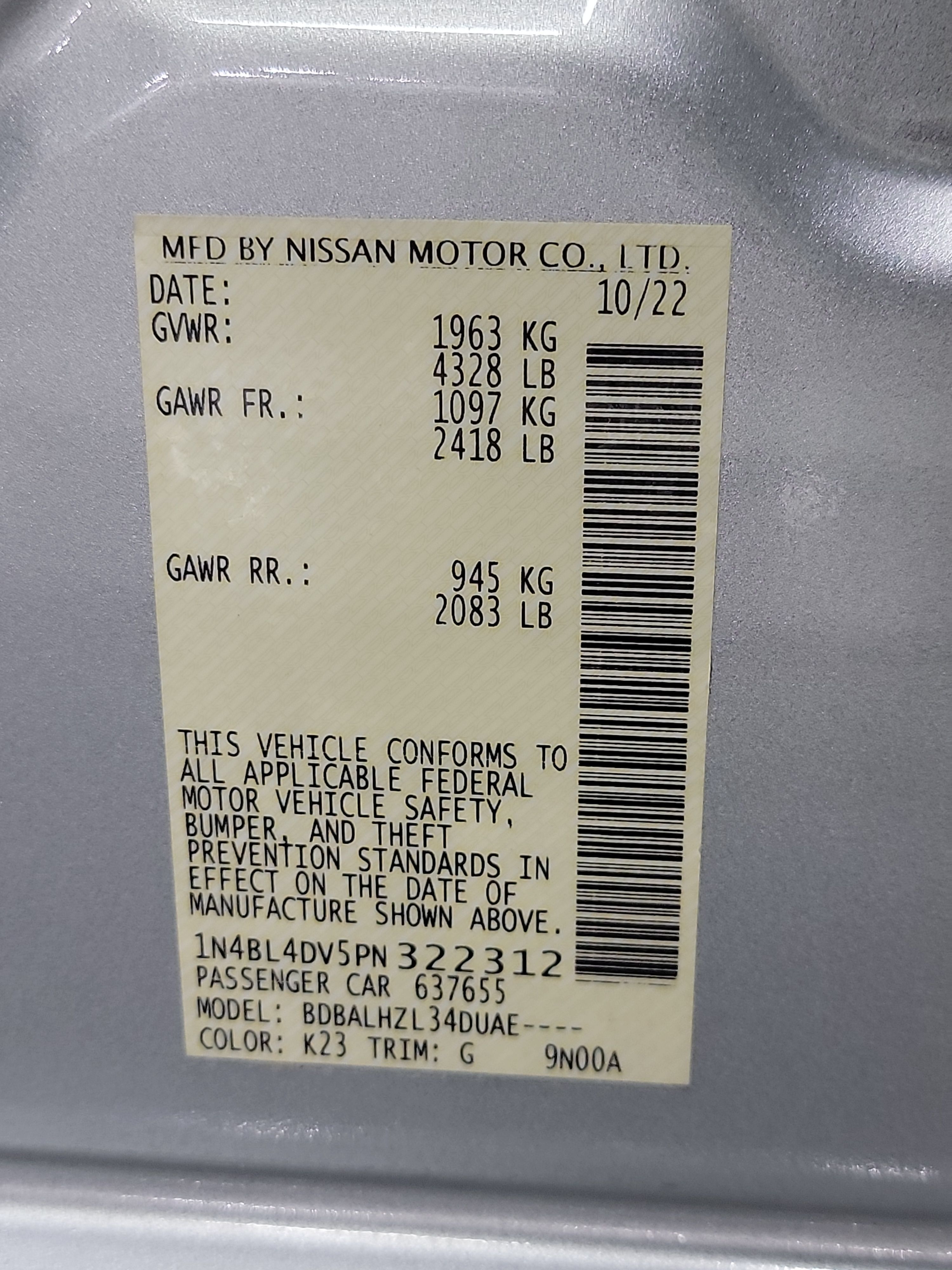Used 2023 Nissan Altima 2.5 SV w/ SV Premium Package FWD image 33