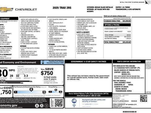 Used 2025 Chevrolet Trax RS FWD image 51