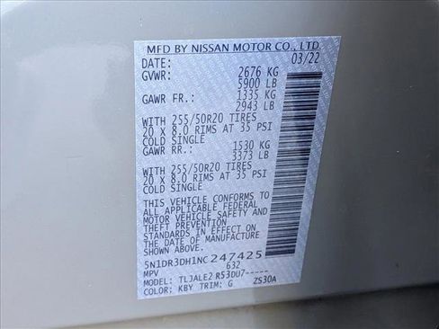 Used 2022 Nissan Pathfinder Platinum w/ Cargo Package image 27