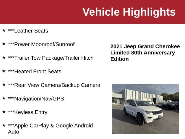 Used 2021 Jeep Grand Cherokee Limited w/ Quick Order Package 28K 80th AWD/4WD image 10