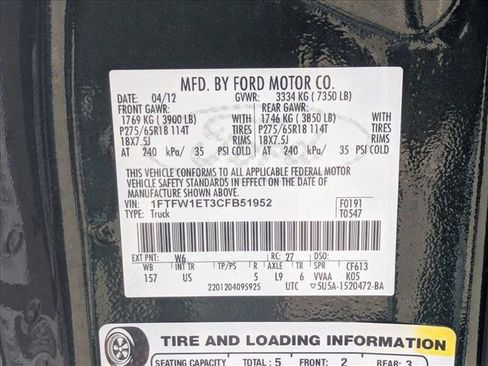 Used 2012 Ford F150 XLT w/ XLT Chrome Pkg AWD/4WD image 15