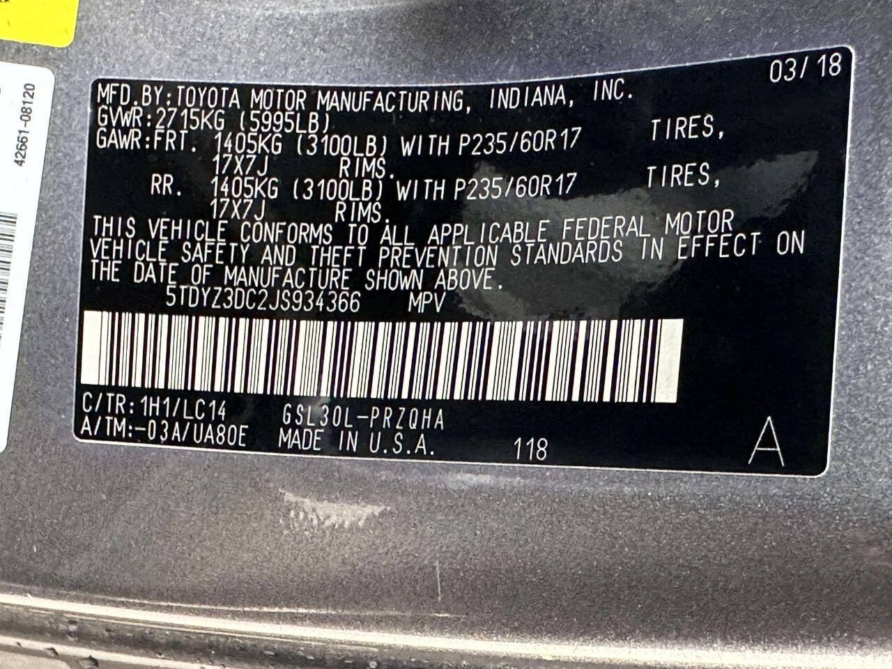Used 2018 Toyota Sienna XLE w/ XLE Navigation Package FWD image 30