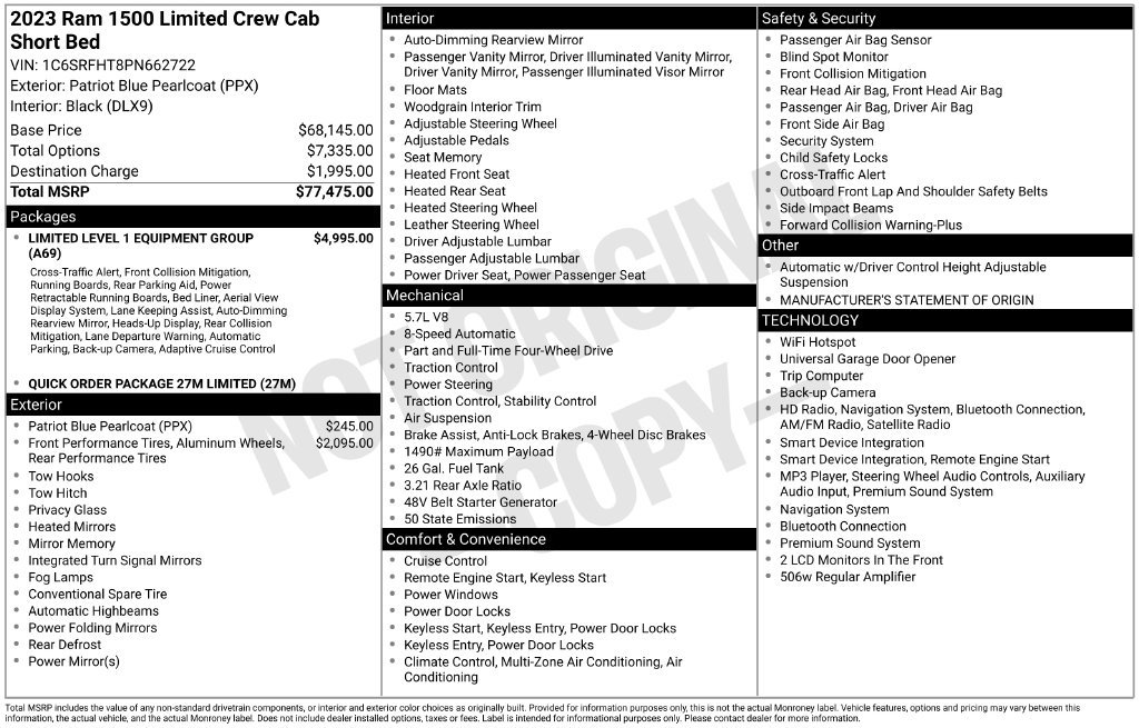 Used 2023 RAM 1500 Limited AWD/4WD image 4