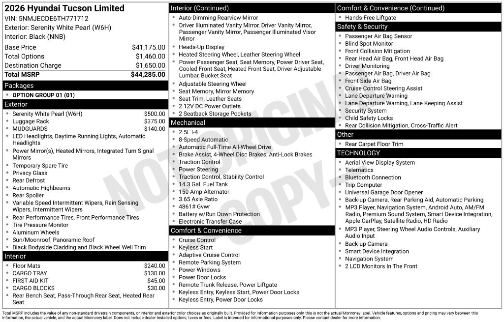 New 2026 Hyundai Tucson Limited AWD/4WD image 28