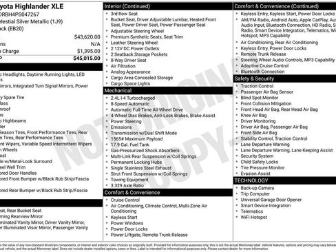 Used 2023 Toyota Highlander XLE AWD/4WD image 33